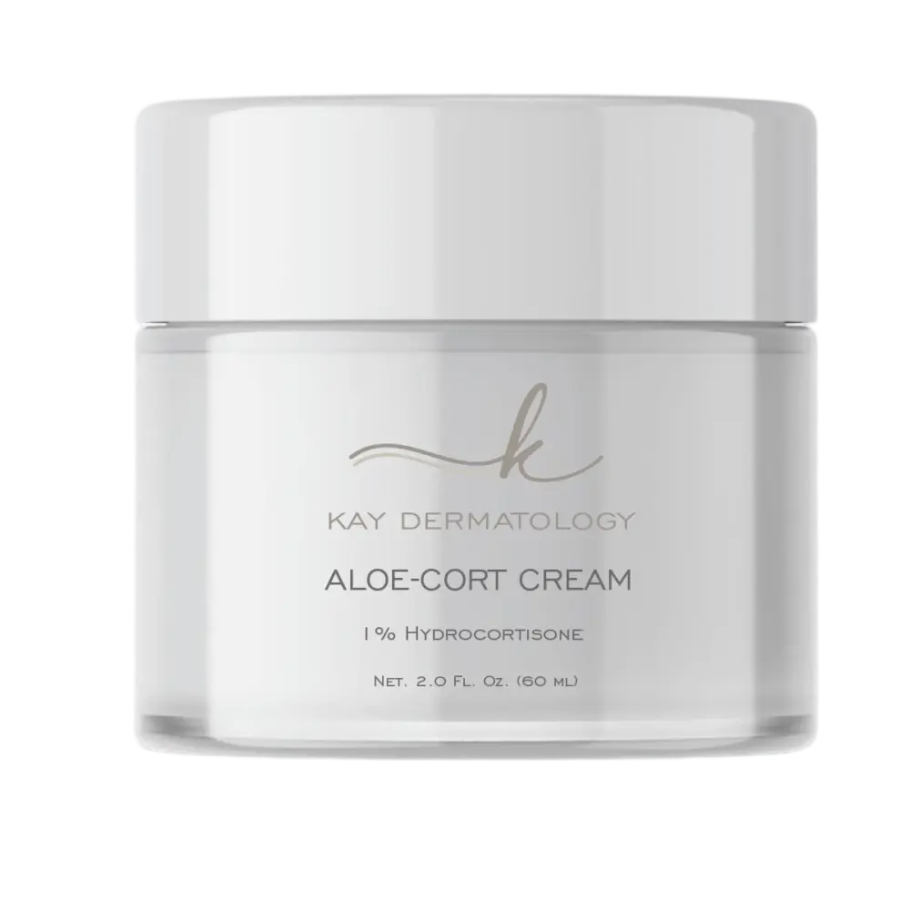 Kay Dermatology Aloe-Cort Cream with 1% hydrocortisone.