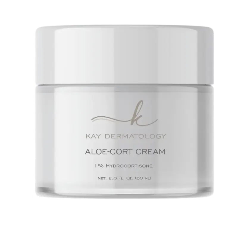 Kay Dermatology Aloe-Cort Cream with 1% hydrocortisone.