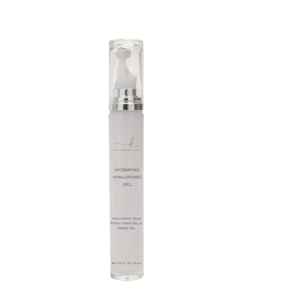 Kay Dermatology Hydrating Hyaluronic Gel with hyaluronic acid and phyto stem cells.
