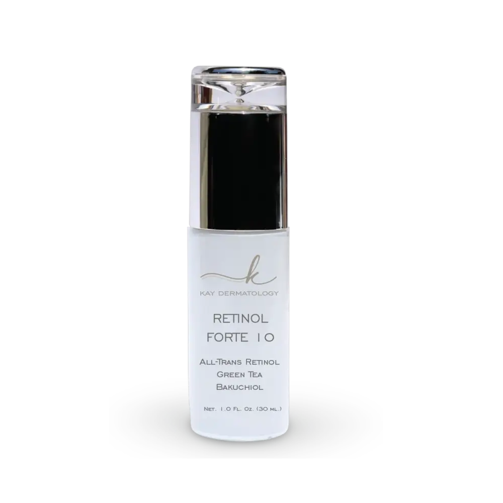 Kay Dermatology Retinol 10 with all-trans retinol, green tea, and bakuchiol.