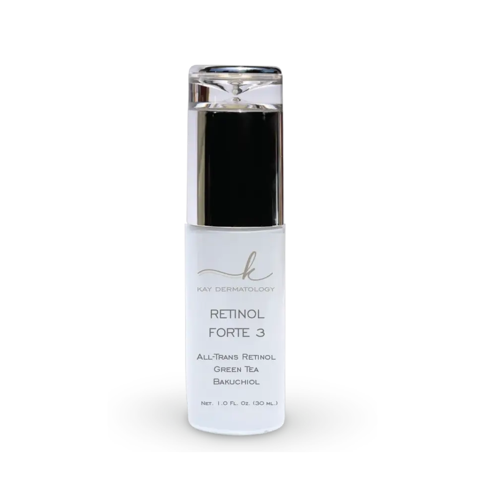 Kay Dermatology Retinol Forte 3 with all-trans retinol, green tea, and bakuchiol.