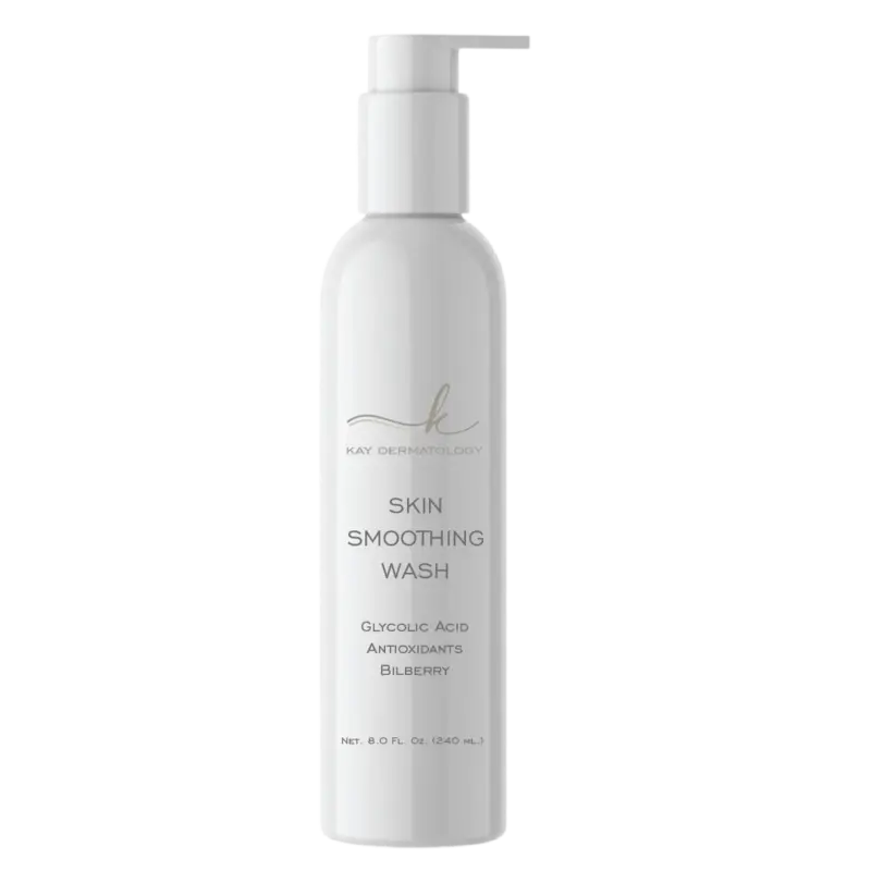 Kay Dermatology Skin Smoothing Wash with glycolic acid, antioxidants, and bilberry.
