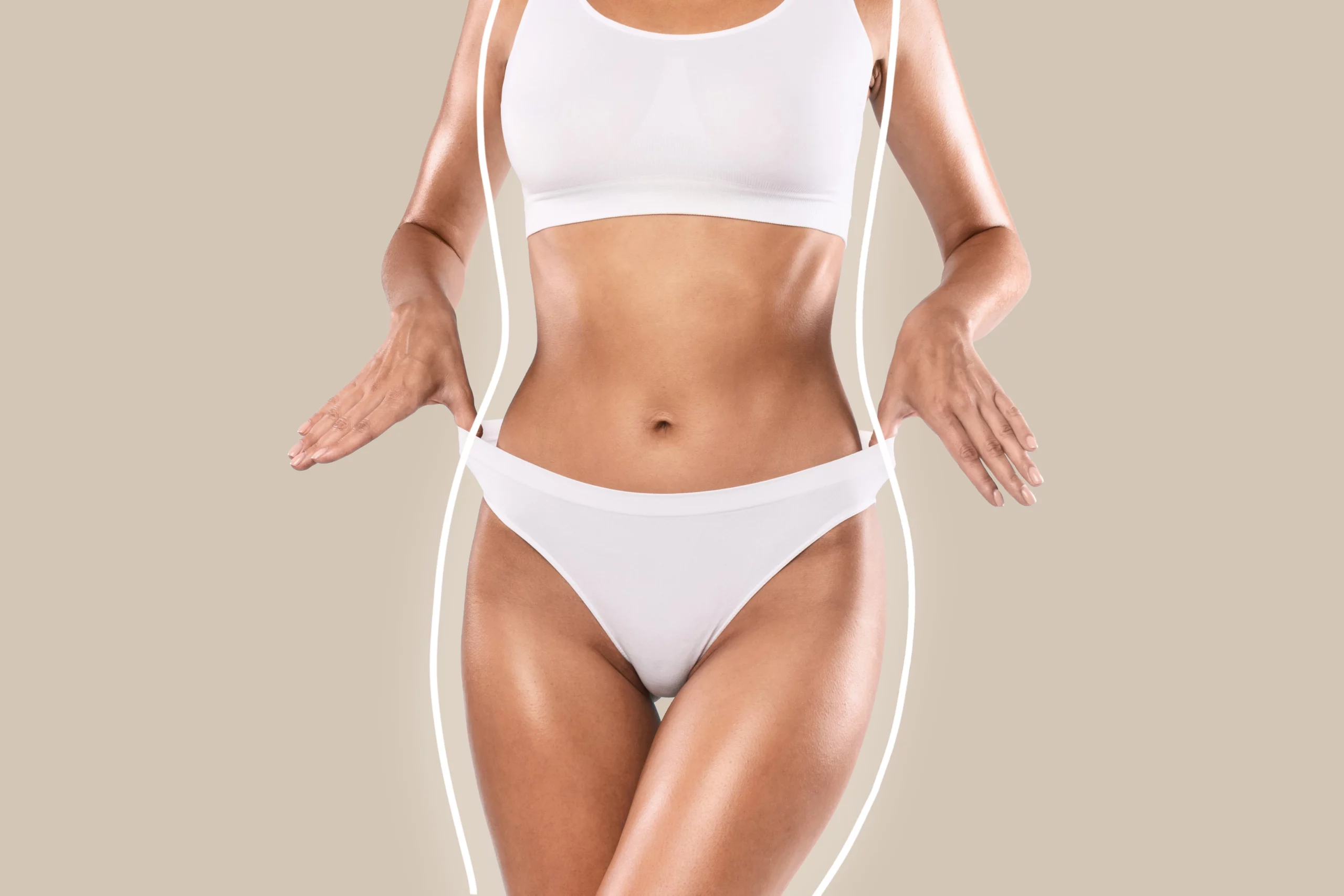Woman showing her fat loss | Kay Dermatology, Inc. | Burbank, CA