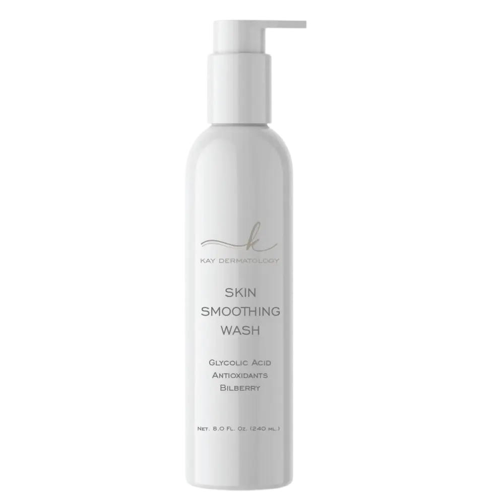 Kay Dermatology Skin Smoothing Wash with glycolic acid, antioxidants, and bilberry.